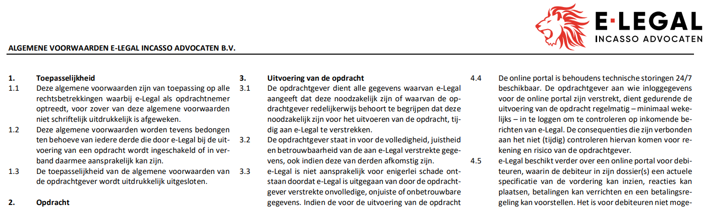 algemene betalingsvoorwaarden