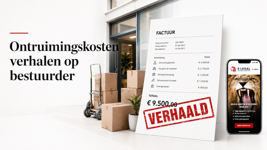 ontruimingskosten verhalen op bestuurder bv