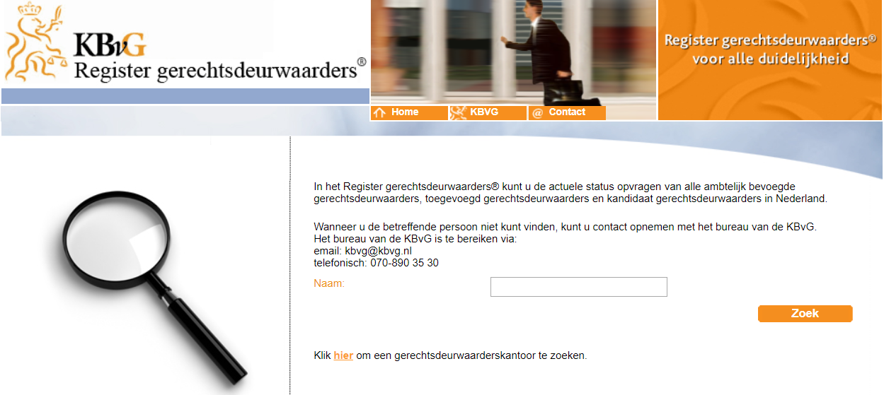 register voor deurwaarders