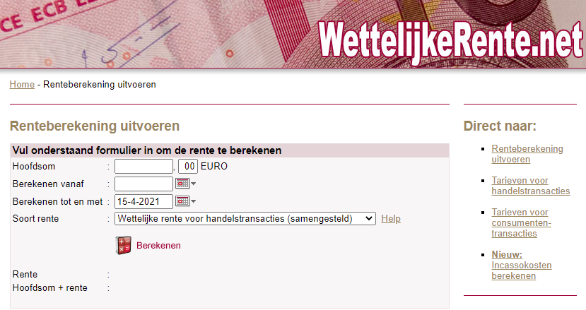 kosten incassobureau rente en incassokosten berekenen
